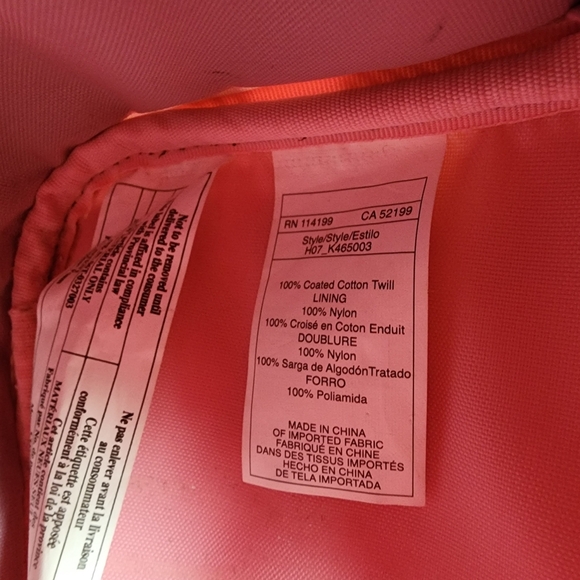 Roxy Luggage Large Overnight Tote Plaid Pink Black Cream Coated Cotton 14" x 14" - Picture 5 of 14